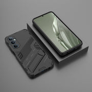 For Realme C65 4G Global Punk Armor 2 in 1 PC + TPU Phone Case with Holder(Black)