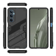 For Realme C65 4G Global Punk Armor 2 in 1 PC + TPU Phone Case with Holder(Black)