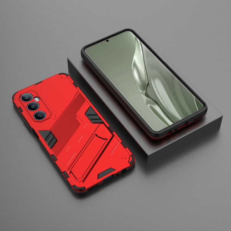For Realme C65 4G Global Punk Armor 2 in 1 PC + TPU Phone Case with Holder(Red)
