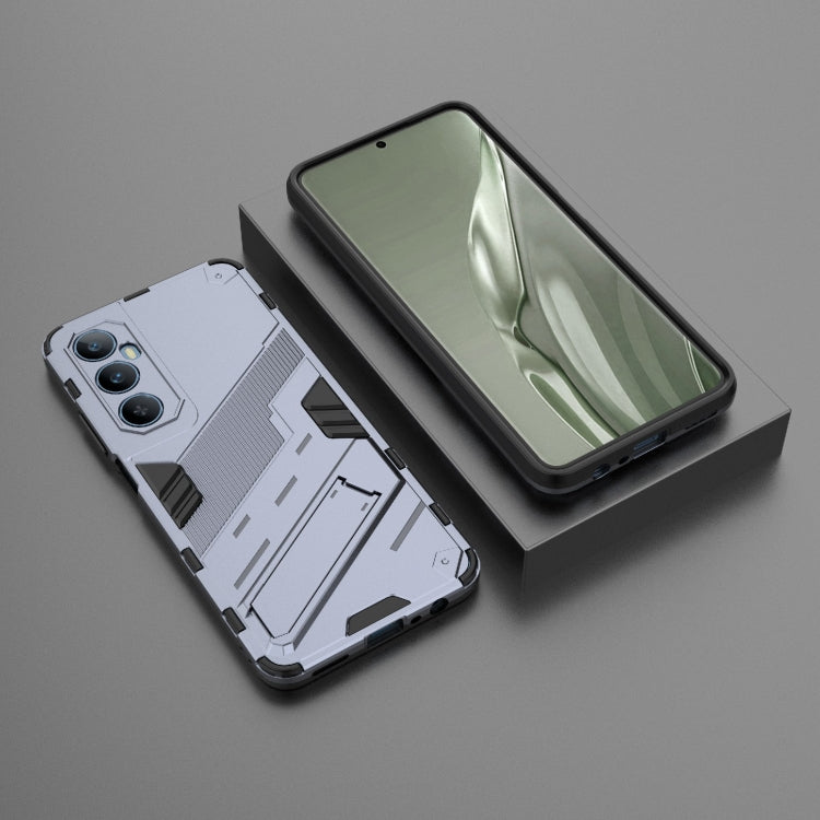 For Realme C65 4G Global Punk Armor 2 in 1 PC + TPU Phone Case with Holder(Grey)