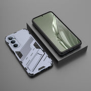 For Realme C65 4G Global Punk Armor 2 in 1 PC + TPU Phone Case with Holder(Grey)