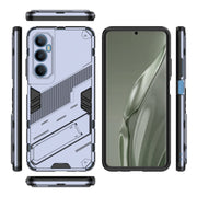 For Realme C65 4G Global Punk Armor 2 in 1 PC + TPU Phone Case with Holder(Grey)