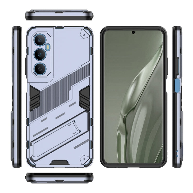 For Realme C65 4G Global Punk Armor 2 in 1 PC + TPU Phone Case with Holder(Grey)