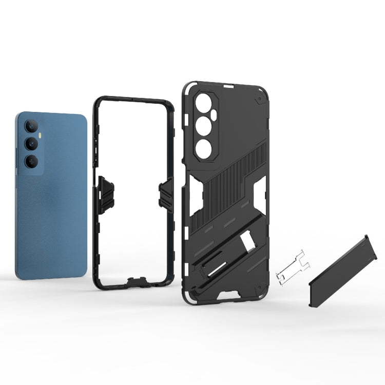 For Realme C65 4G Global Punk Armor 2 in 1 PC + TPU Phone Case with Holder(Green)