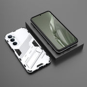 For Realme C65 4G Global Punk Armor 2 in 1 PC + TPU Phone Case with Holder(White)