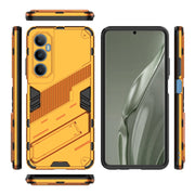 For Realme C65 4G Global Punk Armor 2 in 1 PC + TPU Phone Case with Holder(Orange)