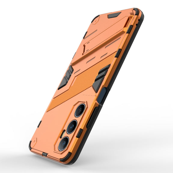 For Realme C65 4G Global Punk Armor 2 in 1 PC + TPU Phone Case with Holder(Orange)