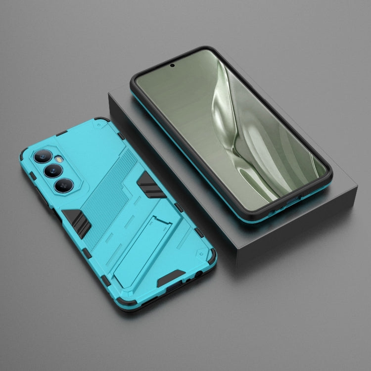 For Realme C65 4G Global Punk Armor 2 in 1 PC + TPU Phone Case with Holder(Blue)
