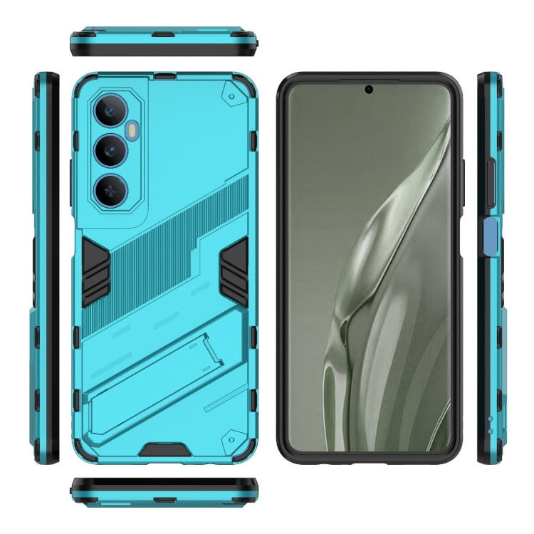 For Realme C65 4G Global Punk Armor 2 in 1 PC + TPU Phone Case with Holder(Blue)