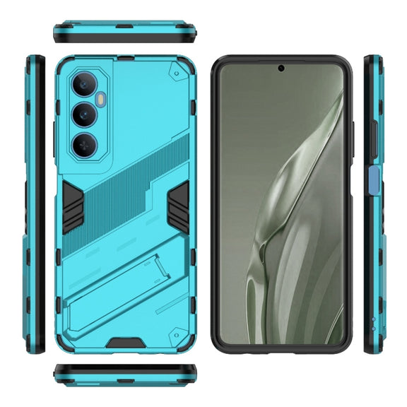 For Realme C65 4G Global Punk Armor 2 in 1 PC + TPU Phone Case with Holder(Blue)