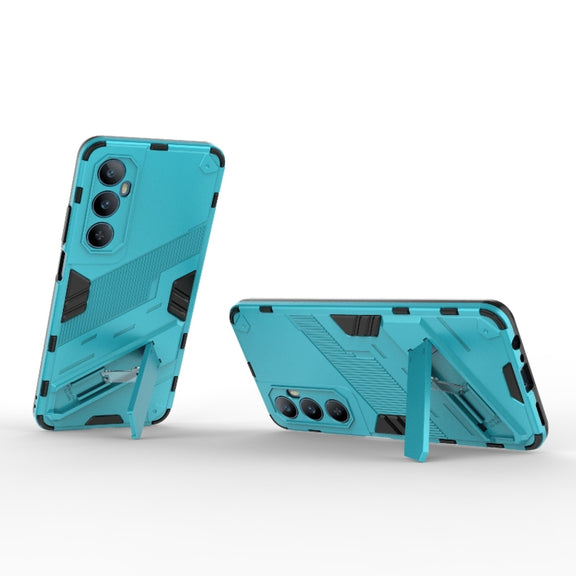 For Realme C65 4G Global Punk Armor 2 in 1 PC + TPU Phone Case with Holder(Blue)