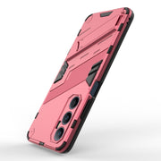 For Realme C65 4G Global Punk Armor 2 in 1 PC + TPU Phone Case with Holder(Light Red)