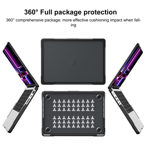 For MacBook Pro 14.2 inch 2023 / 2021 Dot Translucent Laptop Protective Case(Transparent Black)