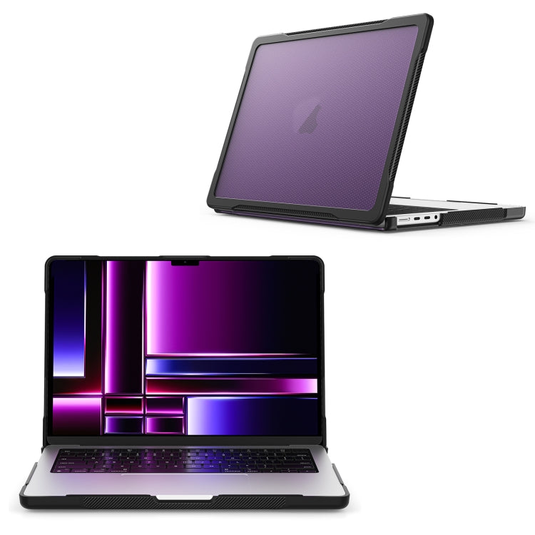 For MacBook Pro 14.2 inch 2023 / 2021 Dot Translucent Laptop Protective Case(Transparent Purple)
