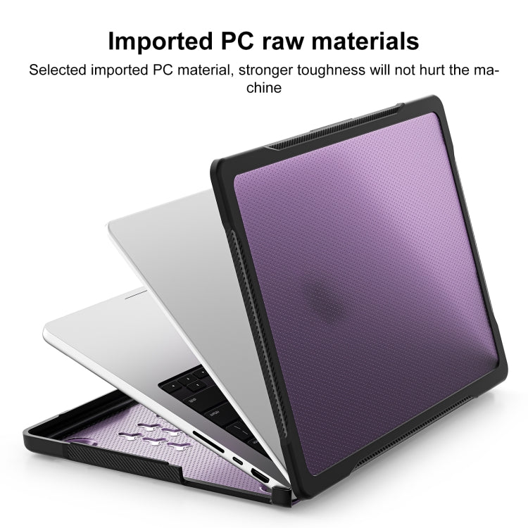 For MacBook Pro 14.2 inch 2023 / 2021 Dot Translucent Laptop Protective Case(Transparent Purple)