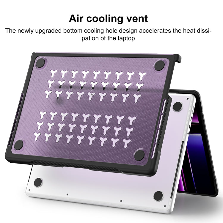 For MacBook Pro 14.2 inch 2023 / 2021 Dot Translucent Laptop Protective Case(Transparent Purple)