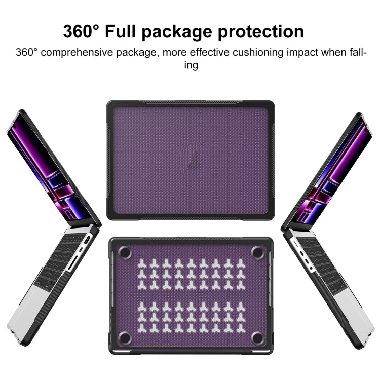 For MacBook Pro 14.2 inch 2023 / 2021 Dot Translucent Laptop Protective Case(Transparent Purple)