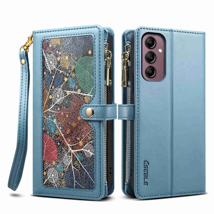 For Samsung Galaxy A35 5G ESEBLE Star Series Lanyard Zipper Wallet RFID Leather Case(Blue)