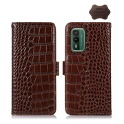 For Nokia XR21 Crocodile Top Layer Cowhide Leather Phone Case(Brown)