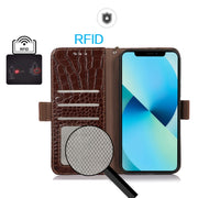 For Nokia C110 Crocodile Top Layer Cowhide Leather Phone Case(Brown)