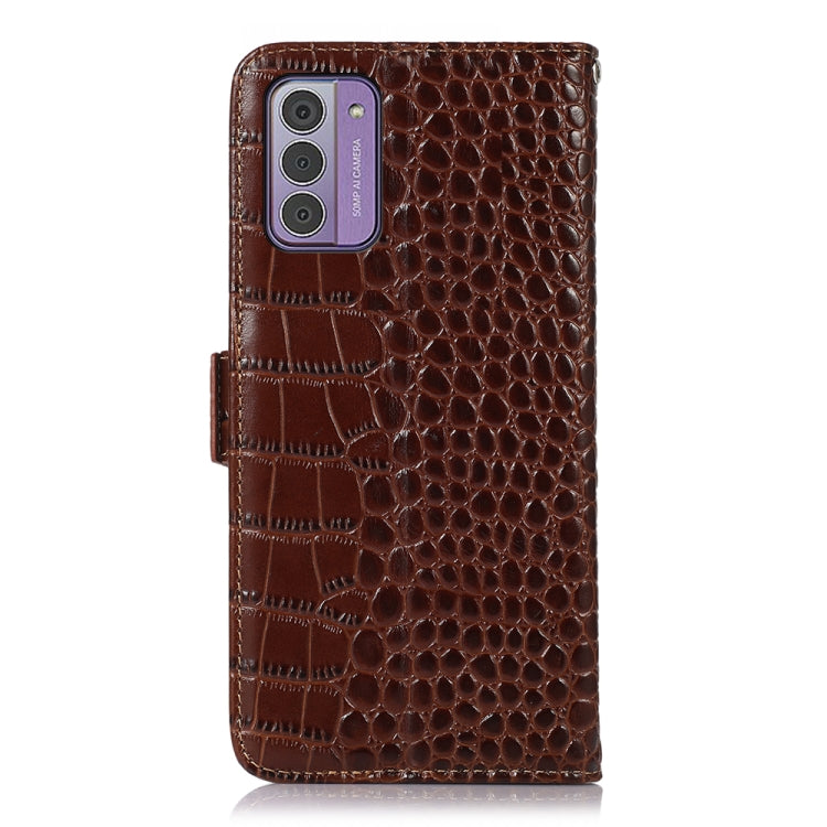 For Nokia G42 5G Crocodile Top Layer Cowhide Leather Phone Case(Brown)