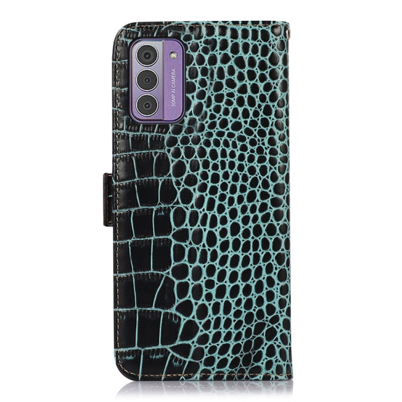 For Nokia G42 5G Crocodile Top Layer Cowhide Leather Phone Case(Green)