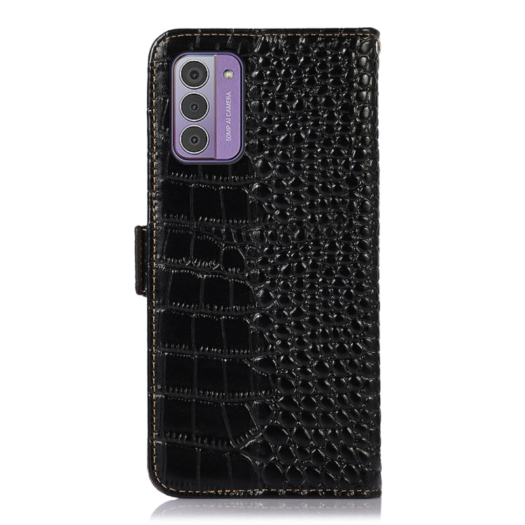 For Nokia G42 5G Crocodile Top Layer Cowhide Leather Phone Case(Black)