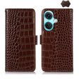 For OnePlus Nord CE3 5G Crocodile Top Layer Cowhide Leather Phone Case(Brown) - OnePlus Cases by PMC TechLife | Online Shopping South Africa | PMC TechLife | Buy Now Pay Later Mobicred