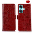 For OnePlus Nord CE3 5G Crocodile Top Layer Cowhide Leather Phone Case(Red) - OnePlus Cases by PMC TechLife | Online Shopping South Africa | PMC TechLife | Buy Now Pay Later Mobicred