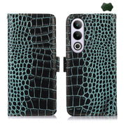 For OnePlus Nord CE4 5G Global Crocodile Top Layer Cowhide Leather Phone Case(Green)