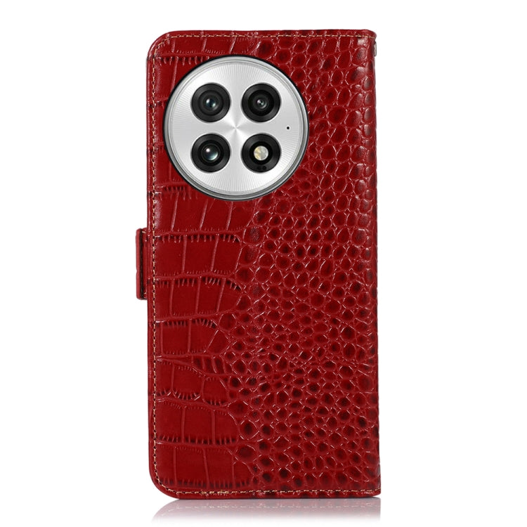For OnePlus Nord 13 Crocodile Top Layer Cowhide Leather Phone Case(Red)