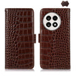 For OnePlus Ace 5 Pro / Ace 5 Crocodile Top Layer Cowhide Leather Phone Case(Brown) - Ace 5 Cases by PMC TechLife | Online Shopping South Africa | PMC TechLife | Buy Now Pay Later Mobicred