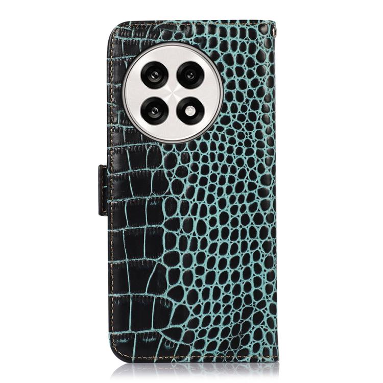 For OnePlus Ace 5 Pro / Ace 5 Crocodile Top Layer Cowhide Leather Phone Case(Green)