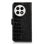 For OnePlus Ace 5 Pro / Ace 5 Crocodile Top Layer Cowhide Leather Phone Case(Black)