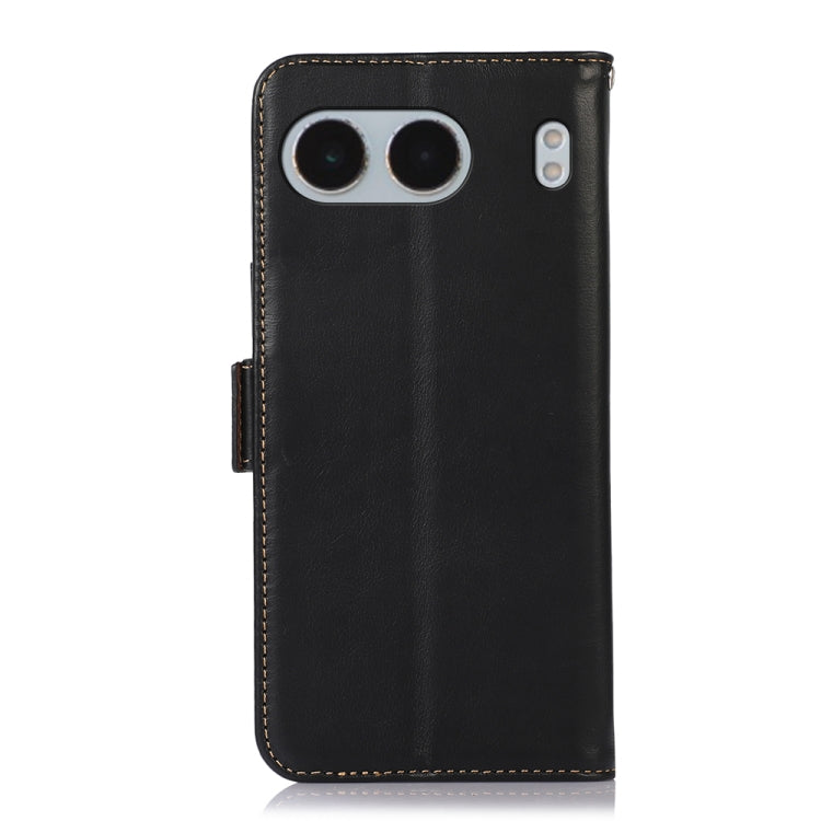 For OnePlus Nord 4 Magnetic Crazy Horse Texture Genuine Leather RFID Phone Case(Black)