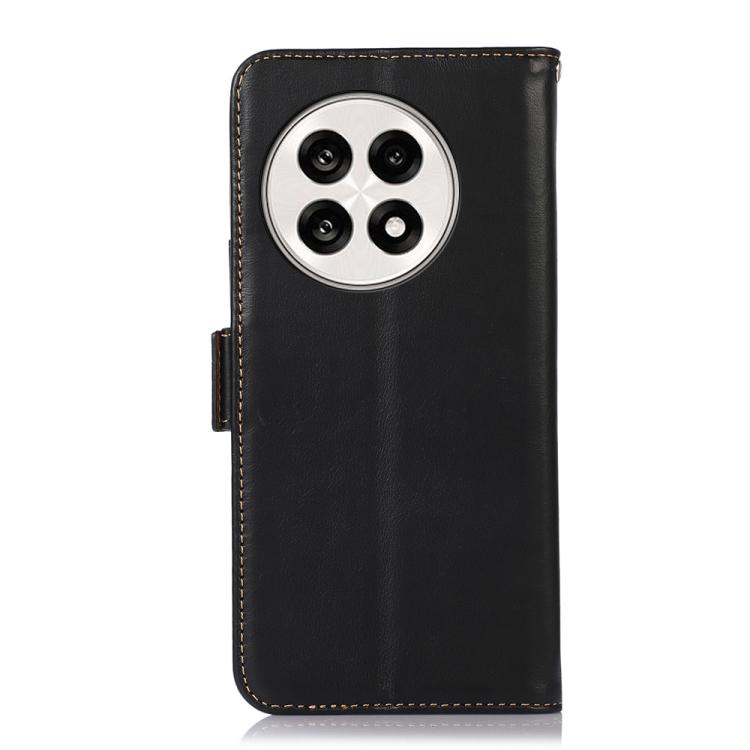 For OnePlus Ace 5 Pro / Ace 5 Magnetic Crazy Horse Texture Genuine Leather RFID Phone Case(Black)