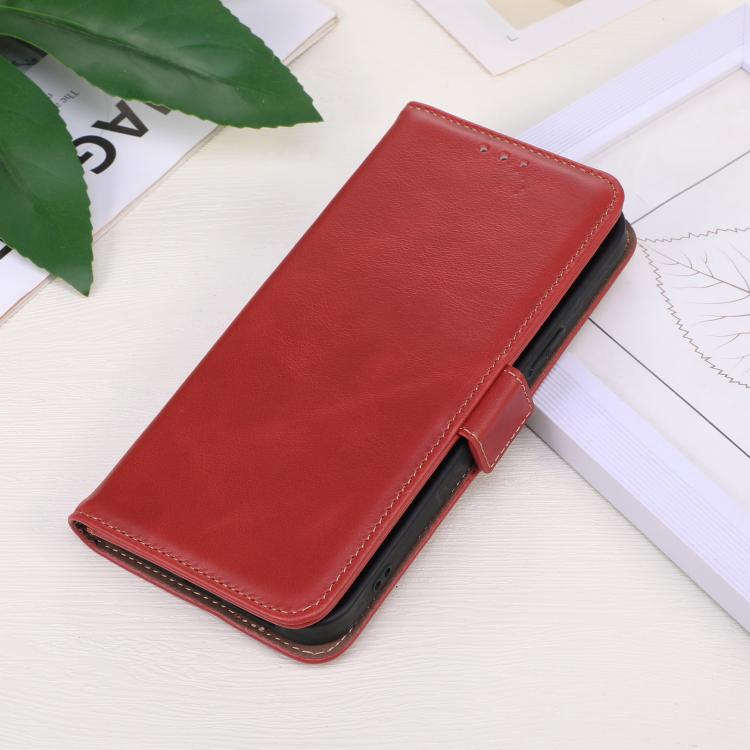For OnePlus Ace 5 Pro / Ace 5 Magnetic Crazy Horse Texture Genuine Leather RFID Phone Case(Red)