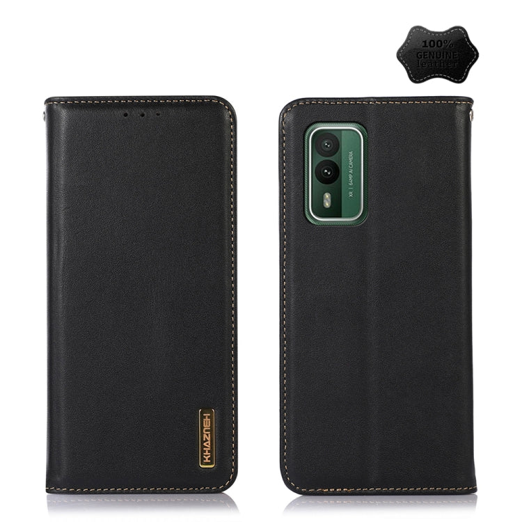 For Nokia XR21 KHAZNEH Nappa Top Layer Cowhide Leather Phone Case(Black)