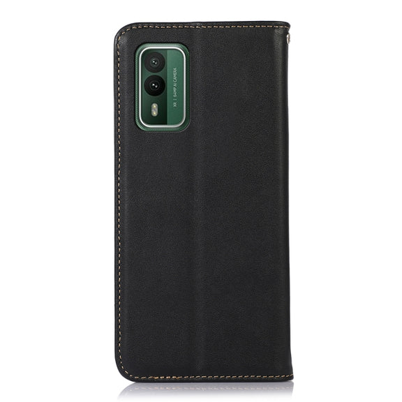 For Nokia XR21 KHAZNEH Nappa Top Layer Cowhide Leather Phone Case(Black)