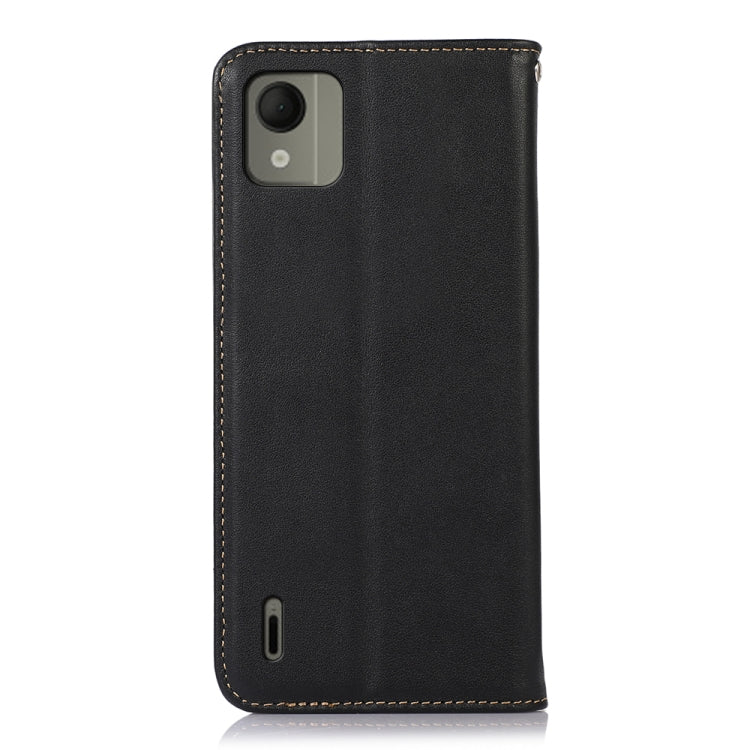For Nokia C110 KHAZNEH Nappa Top Layer Cowhide Leather Phone Case(Black)