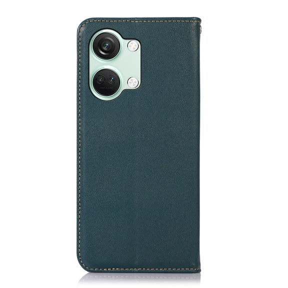 For OnePlus Nord 3 / Ace 2V KHAZNEH Nappa Top Layer Cowhide Leather Phone Case(Green)