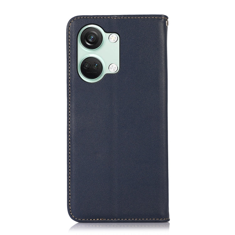 For OnePlus Nord 3 / Ace 2V KHAZNEH Nappa Top Layer Cowhide Leather Phone Case(Blue)