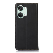 For OnePlus Nord 3 / Ace 2V KHAZNEH Nappa Top Layer Cowhide Leather Phone Case(Black)
