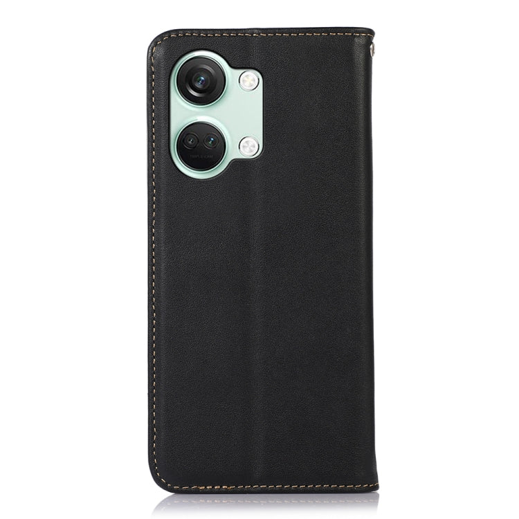 For OnePlus Nord 3 / Ace 2V KHAZNEH Nappa Top Layer Cowhide Leather Phone Case(Black)