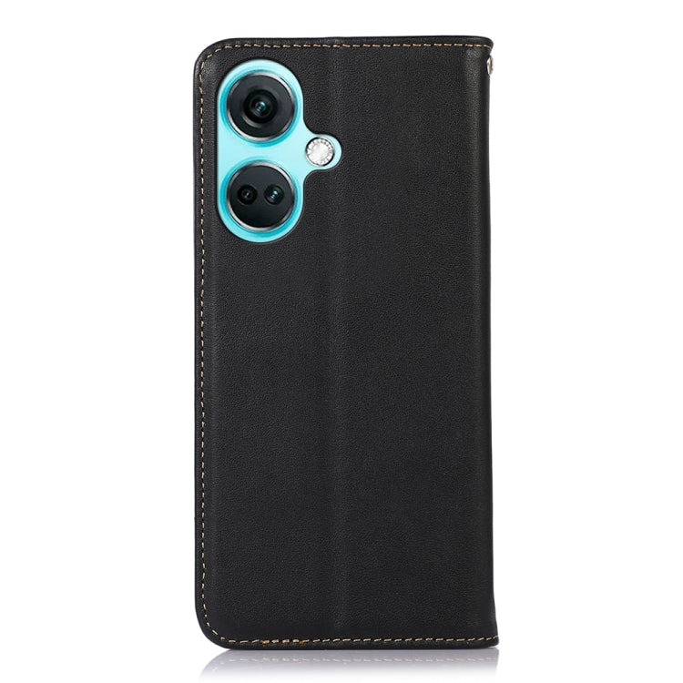 For OnePlus Nord CE3 5G KHAZNEH Nappa Top Layer Cowhide Leather Phone Case(Black)