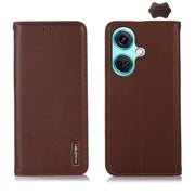 For OnePlus Nord CE3 5G KHAZNEH Nappa Top Layer Cowhide Leather Phone Case(Brown)