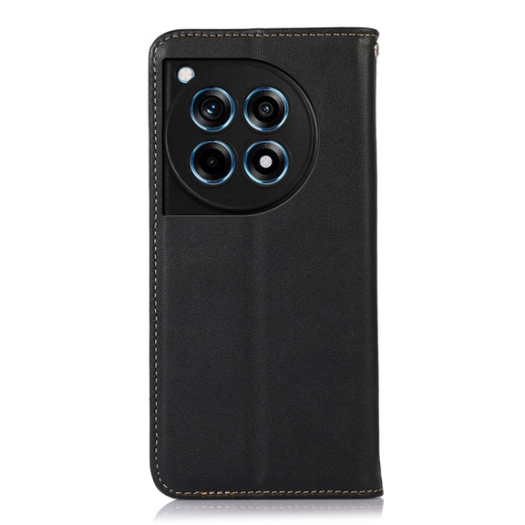 For OnePlus Ace 3 / 12R KHAZNEH Nappa Top Layer Cowhide Leather Phone Case(Black)