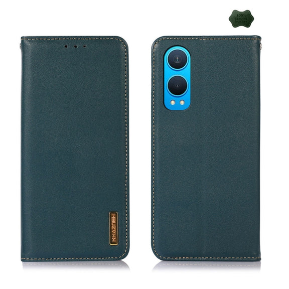 For OnePlus Nord CE4 Lite KHAZNEH Nappa Top Layer Cowhide Leather Phone Case(Green)