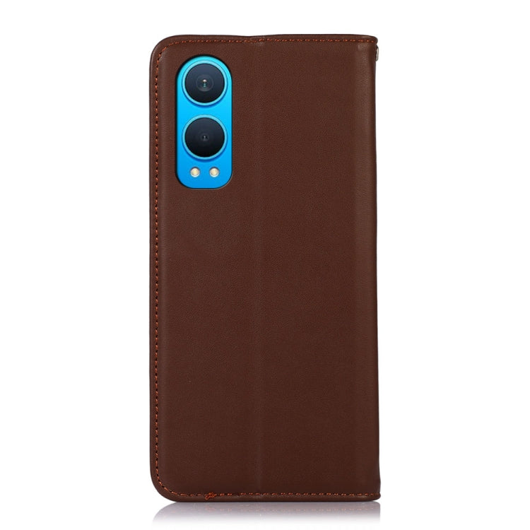 For OnePlus Nord CE4 Lite KHAZNEH Nappa Top Layer Cowhide Leather Phone Case(Brown)