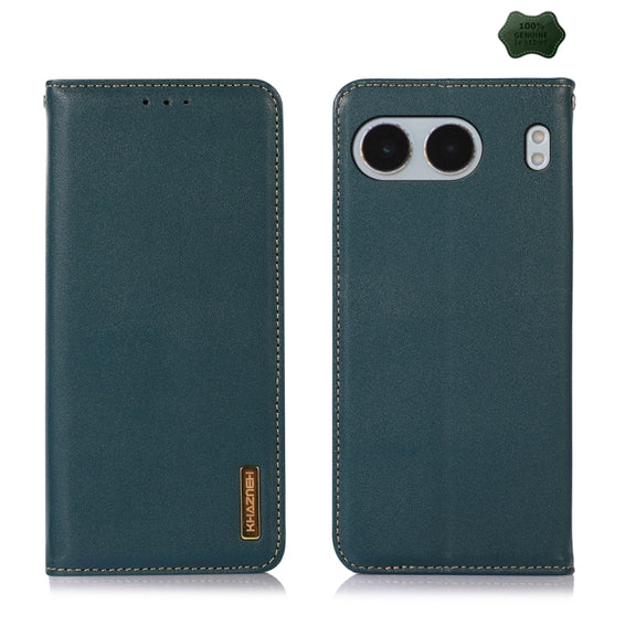 For OnePlus Nord 4 KHAZNEH Nappa Top Layer Cowhide Leather Phone Case(Green)